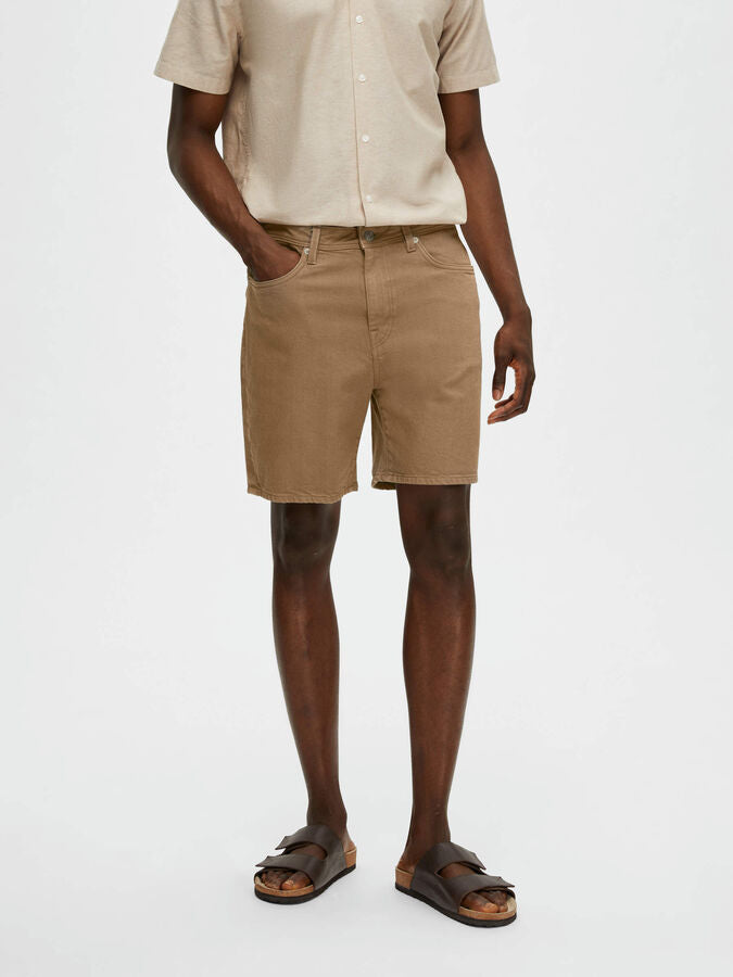 Pantaloncino in Cotone Selected / Beige - Ideal Moda