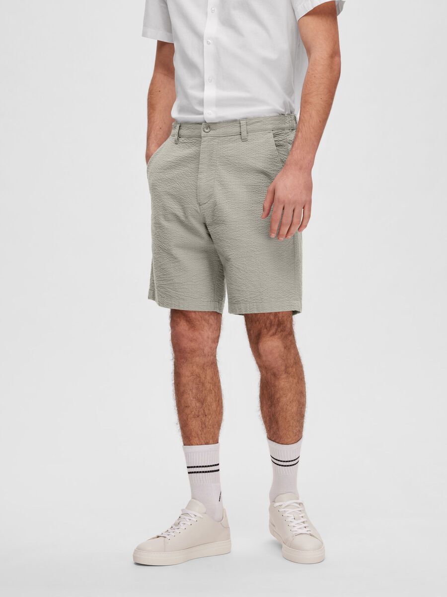 Pantaloncino in Seersucker Selected / Grigio - Ideal Moda