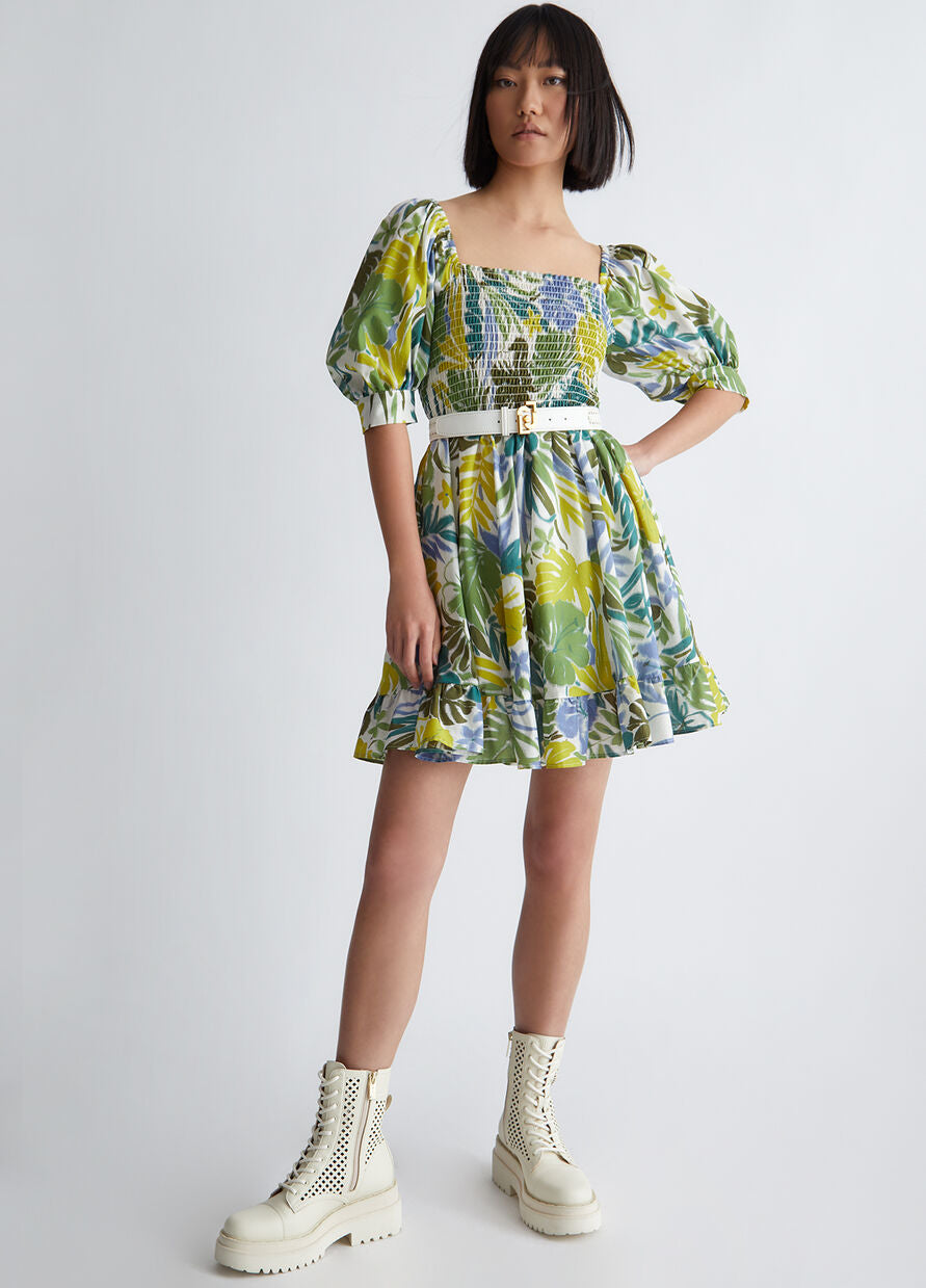 Abito con Stampa Floreale Liu Jo / Verde - Ideal Moda