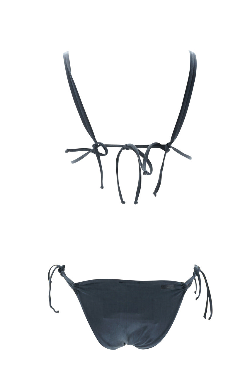 Bikini Triangolo in Cupro / Nero - Ideal Moda