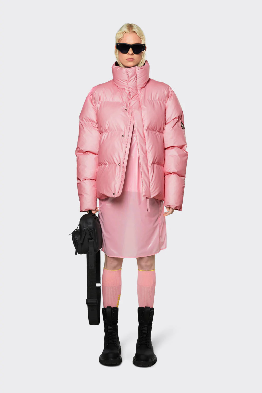 Giubbino Boxy Puffer Rains / Rosa - Ideal Moda