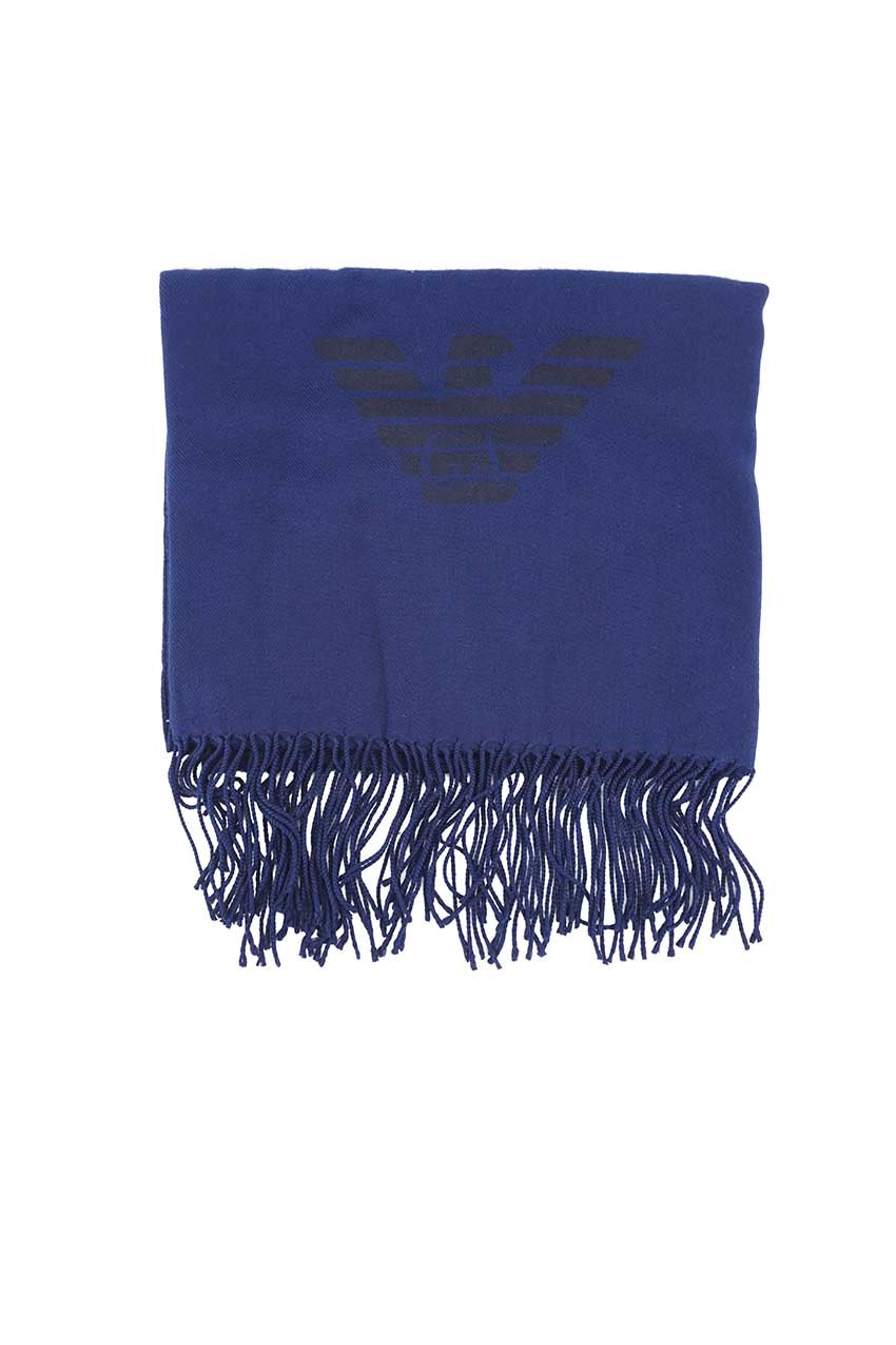 Sciarpa Emporio Armani con Frange / Blu - Ideal Moda