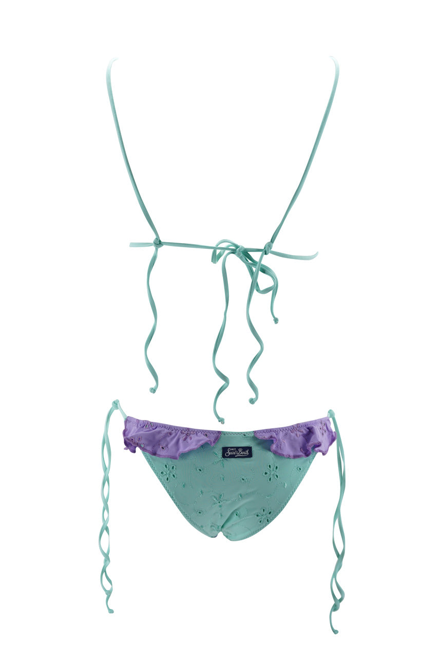 Bikini Triangolo in Sangallo / Verde - Ideal Moda
