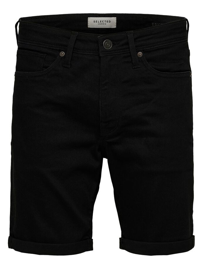Black Denim Shorts / Black - Ideal Moda