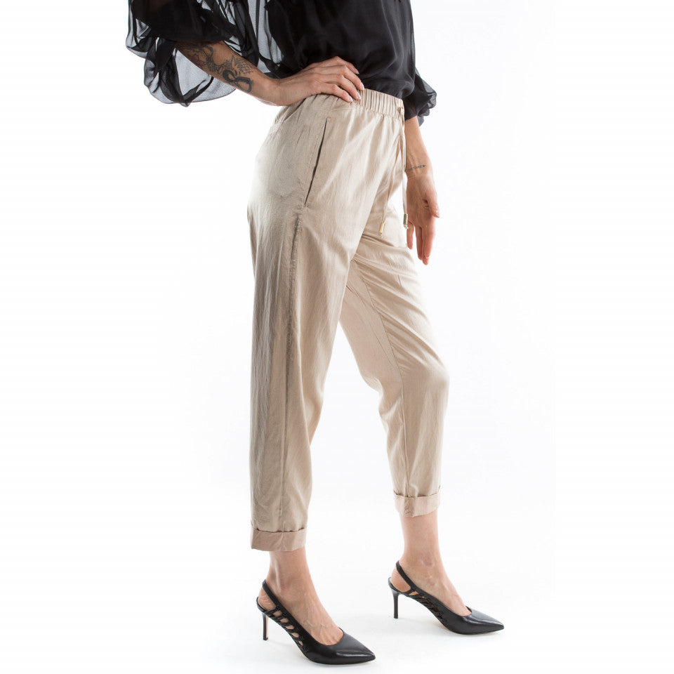 Pantalone in seta / Beige - Ideal Moda